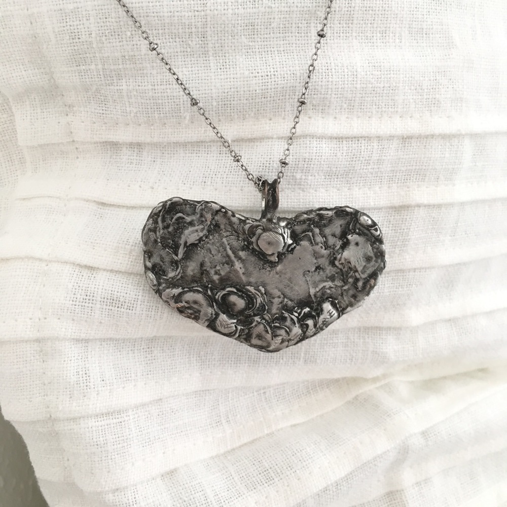 Heart Necklace / Handcrafted Heart / Heart Pendant - Picture 6 of 8